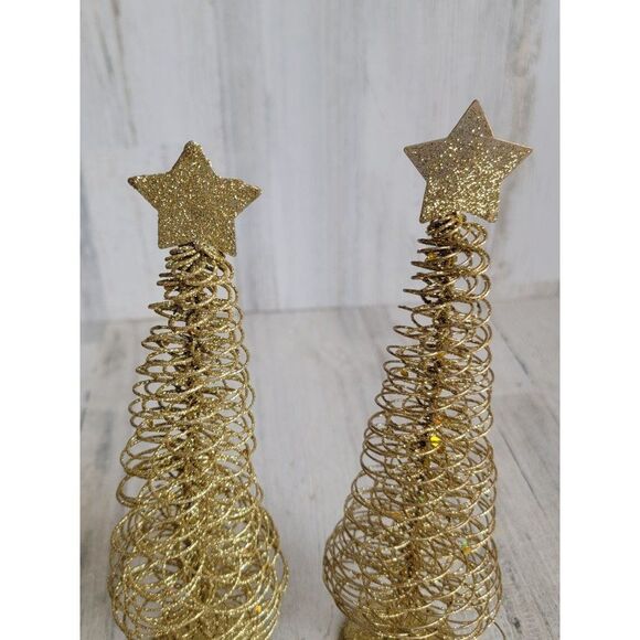 Golden tree glitter star pine xmas Home decor metal - Picture 3 of 9